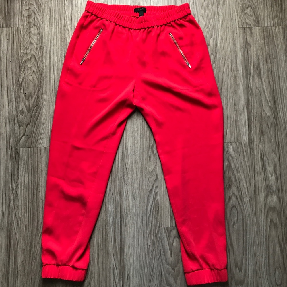 J. Crew Bright Red Jogger Trouser Pants